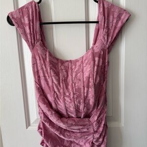 Mauve Textured Sleeveless Dress